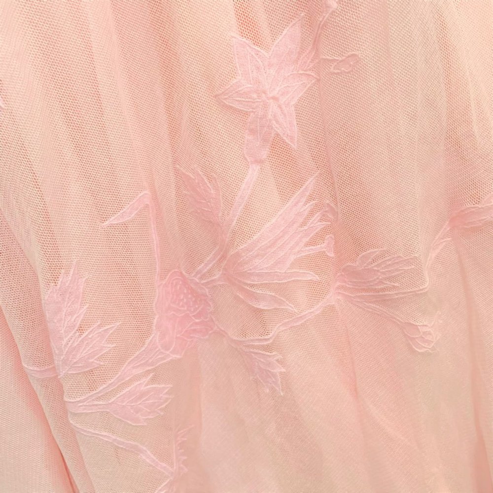 Lauren Ralph Lauren Embroidered Tulle Formal Evening Prom Maxi Dress - Picture 7 of 10